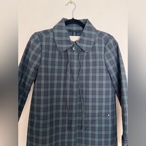 Alexa Chung for Madewell Blackwatch Plaid Trench Coat Jacket NWOT